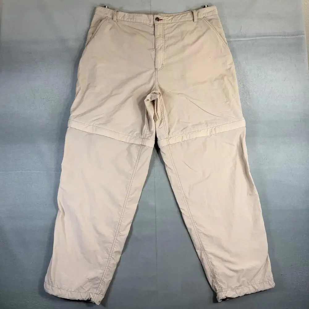 VTG The North Face Convertible Pants Mens 38 Beige Ripstop Gorpcore Hiking Y2K